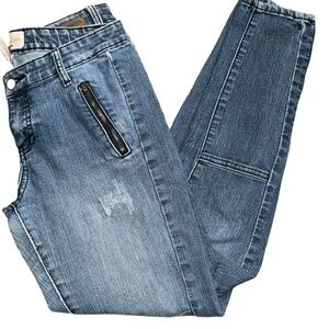 Cafe Denim Premium Skinny Jeans with Zippers Size 7/8